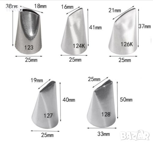 сет 5 бр роза тесни накрайници накрайник за пош крем украса декор торта, снимка 4 - Други - 20130804