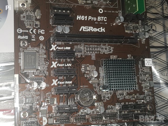Дънна платка ASRock H61 Pro BTC, H61, LGA1155 + CPU + Fan + Ram + HDD, снимка 10 - Дънни платки - 42102266