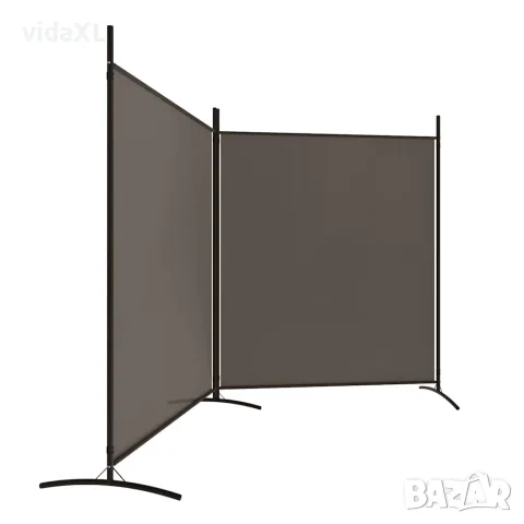 vidaXL Параван за стая, 2 панела, антрацит, 348x180 cм, текстил, снимка 4 - Паравани - 56147207