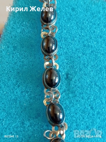 Сребърна гривна с Хематит красив аксесоар за ежедневието 52641, снимка 7 - Гривни - 53070410