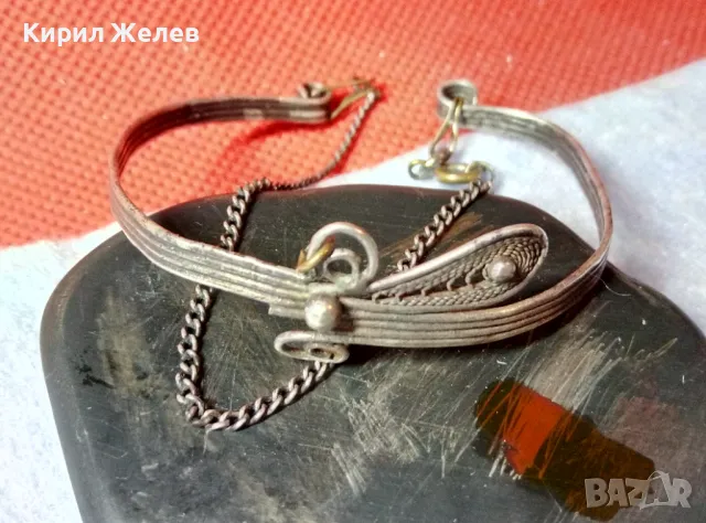 СТАРИННА СРЕБЪРНА ГРИВНА ВИСОКА ПРОБА СРЕБРО ФИЛИГРАННА РЪЧНА ИЗРАБОТКА с ПОСРЕБРЕНА ВЕРИЖКА 40710, снимка 8 - Антикварни и старинни предмети - 48492885