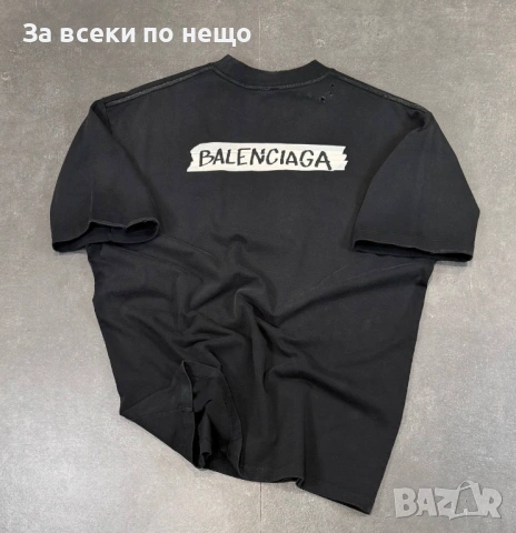 Balenciaga Мъжка Черна Тениска👕Мъжка Блуза С Къс Ръкав В Черен Цвят Баленсиага Код Mens P.269