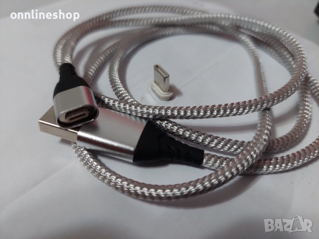 Магнитен кабел за зареждане на телефон USB-C, снимка 3 - Оригинални зарядни - 39098323