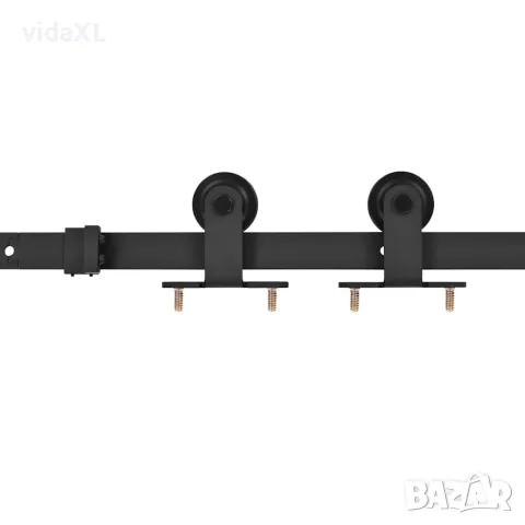 vidaXL Плъзгаща се врата с механизъм, ESG стъкло и алуминий, 90x205 см, снимка 7 - Интериорни врати - 56146568