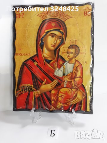 Голяма икона на Пресвета Майка Богородица Закрилница - Модел Б - ръчна изработка, снимка 7 - Икони - 37628761