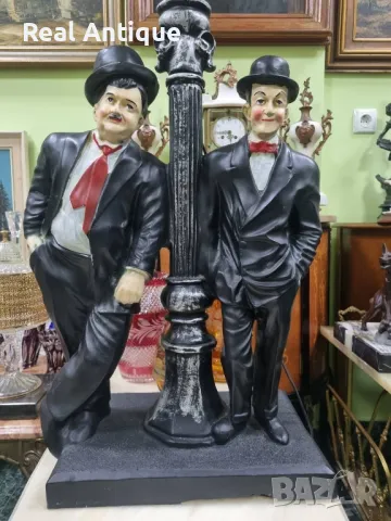 Страхотна голяма антикварна фигура статуетка лампа , снимка 7 - Статуетки - 49105323