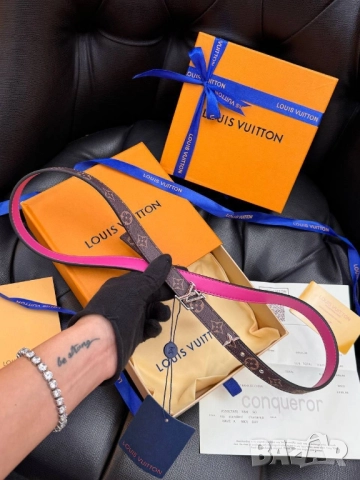 Колан+сертификат+торбичка 1,7см louis vuitton, снимка 5 - Колани - 52093107