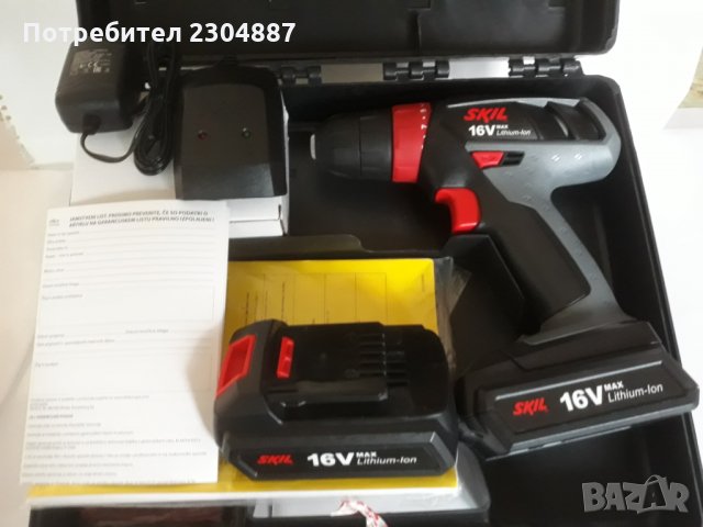 Продавам нов мощен /39nm/акумолаторен винтоверт дрелка " Skil"с две батерии., снимка 7 - Винтоверти - 27314513