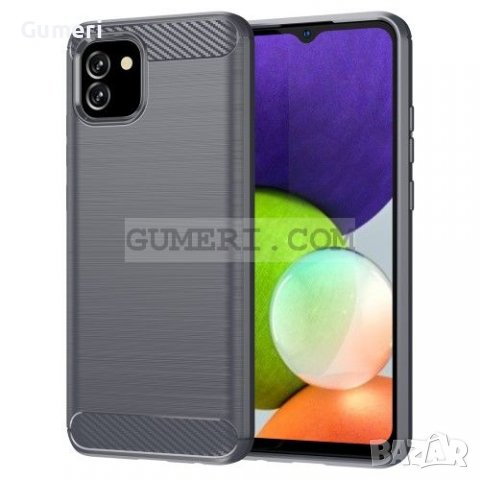 Samsung Galaxy A03 Противоударен Силиконов Гръб - Карбон, снимка 12 - Калъфи, кейсове - 36851055
