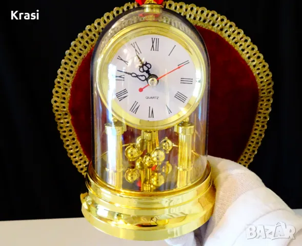 Нов немски настолен часовник с купол,кутия, снимка 10 - Антикварни и старинни предмети - 47417515