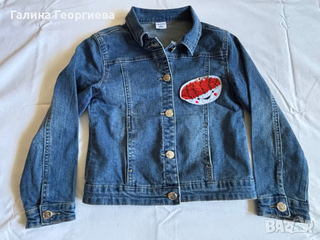 Детско дънково яке NewNess цвят деним