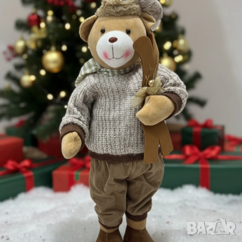 Стоящо коледно мече със ски – мигновен уют и празнично настроение във всеки дом, снимка 4 - Други стоки за дома - 52134319