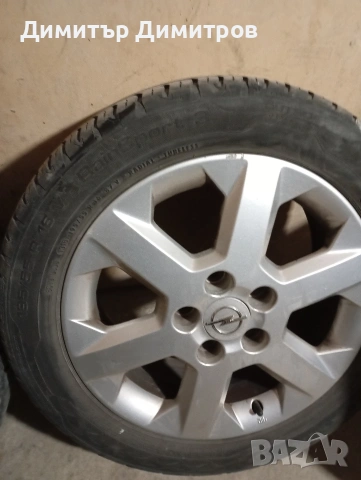 Алуминиеви джанти с гуми.Стават за ОПЕЛ Астра и др. модели с 5 болта.