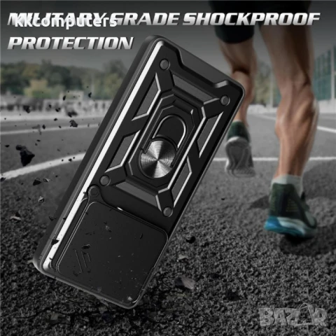 Motorola Edge 60 5G / 60 Fusion 5G Удароустойчив Ring Holder/Slide Camera Lid/ PC + TPU Калъф и Прот, снимка 9 - Калъфи, кейсове - 50736254