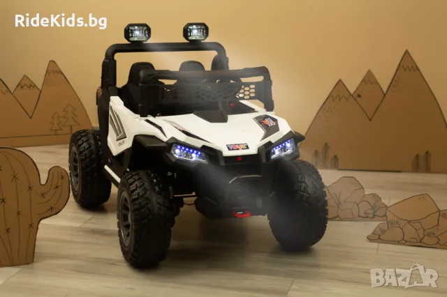 Офроуд акумулаторен автомобил BLAZE, Бял– 4x4, до 35кг., с дистанционно и LED, снимка 17 - Детски велосипеди, триколки и коли - 50099562