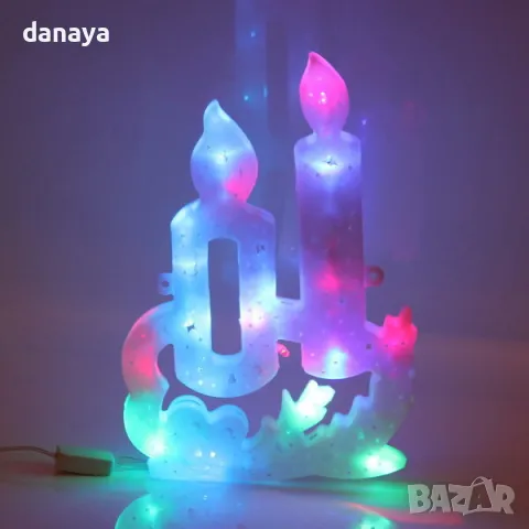 5456 Светеща коледна украса Свещи, 42x27cm, снимка 3 - Декорация за дома - 47967408