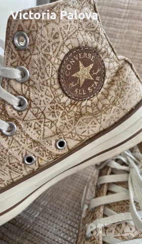 Скъпи златисти кецове CONVERSE оригинал, снимка 15 - Кецове - 50477480