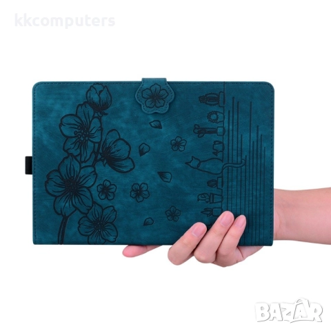 Кожен калъф за Xiaomi Redmi Pad 2 Pro - Дизайн Цвете & Коте, Стойка, Кардхолдер, Джоб за писалка, Пр, снимка 9 - Калъфи, кейсове - 52420051