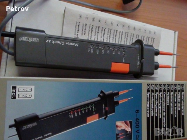 STEINEL Master Check 3.2 - Немски Уред за измерване на напрежение 6-400 V, "верига", ЧИСТО НОВ !!!DE, снимка 4 - Клещи - 30121473