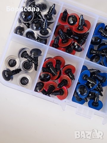 Кутии 100бр  цветни очички на винт  за плетени играчки,  амигуруми , снимка 4 - Други - 39726900