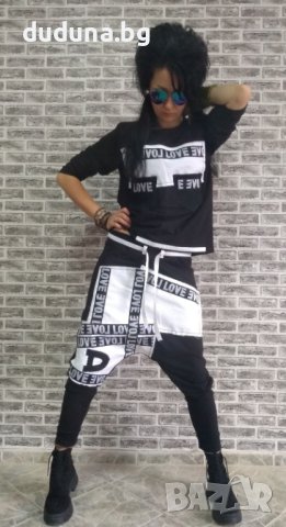 Див дамски сет, потури и блуза с деним в стрхотен стил!