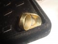 ПОЗЛАТЕН РЕТРО АРТ ПРЪСТЕН с ГОЛЯМ ПОЛИРАН ЛУНЕН КАМЪК с ЕФЕКТ КОТЕШКО ОКО 17092, снимка 9