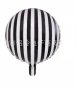 Черно Бели Черти райе Зебра кръгъл фолио фолиев балон хелий или въздух парти рожден ден, снимка 2