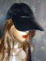 Нова черна кожена шапка с козирка и регулация , снимка 1 - Шапки - 36820522