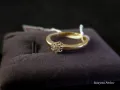 Златен пръстен 18к диаманти 0.08кт. р-р 17.7мм, снимка 9