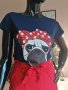 Тъмносиня тениска с щампа куче, снимка 1 - Тениски - 29463891