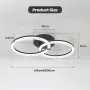 EIDISUNY черен LED плафон с два ринга и дистанционно, снимка 2
