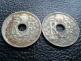 Стара монета 25 сантима 1930 г. и 1933 г. Франция - топ !, снимка 12
