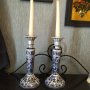Двойка порцеланови свещници ръчна изработка , снимка 1 - Декорация за дома - 37720809