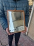 старо фасетирано дебело огледало със сребърно покритие отзад, снимка 4