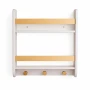 Детска Етажерка, Стенна с Рафтове и Закачалки, Бяла, За Детска Стая TF6931, снимка 4