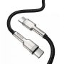 Кабел USB Type C - Type C M/M 2m 100W Baseus CATJK-D01 Черен Cable USB Type-C to Type-C, снимка 2