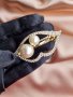 Официална метална шнола в златисто с кристали и перли и закопчаване с френски механизъм. , снимка 1