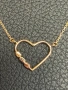 Златно колие сърце чисто ново злато Gold zlatno 14 karat 585, снимка 2