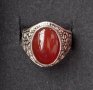 Стар турски сребърен пръстен с Карнеол - камъкът на любовта и здравето, снимка 6