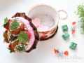 Кръгла Кутия за бижута, торта с френски макарони и ягоди, снимка 8