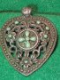 СТАРО БРОНЗОВО с ЕМАЙЛ УКРАШЕНИЕ СЪРЦЕВИДНО 4955, снимка 10