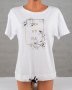 Памучна бяла дамска блуза марка Moodo - S, снимка 1 - Тениски - 36799729