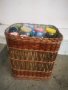 Плетен ратанов кош с текстил отвътре , снимка 1