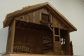№ 6137 стара дървена къща / обор   - ръчна изработка   - дърво , слама   - размер 80 / 62 / 41 см   , снимка 8
