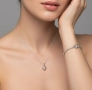Сребърено колие PANDORA 925 Silver Heart, снимка 2