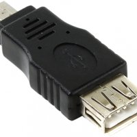 Преходник Адаптер от USB2.0 Женско към Mini USB Мъжко VCom SS001140 Адаптер USB 2.0 F - Mini USB M, снимка 1 - Кабели и адаптери - 33992396