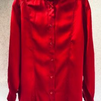 Червена ( малинова) риза JAQUES BRITT тежка коприна, снимка 6 - Ризи - 42655631