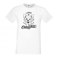 Мъжка тениска I Love My Long Haired Chihuahua Dog,Куче, животно,подарък,изненада, снимка 1 - Тениски - 36935325