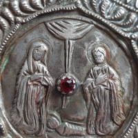 Много стара сребърна православна панагия, снимка 5 - Антикварни и старинни предмети - 44745107