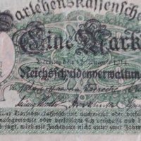 Райх банкнота 1 марка 1914г. Германия уникат за колекционери 28205, снимка 2 - Нумизматика и бонистика - 37144084